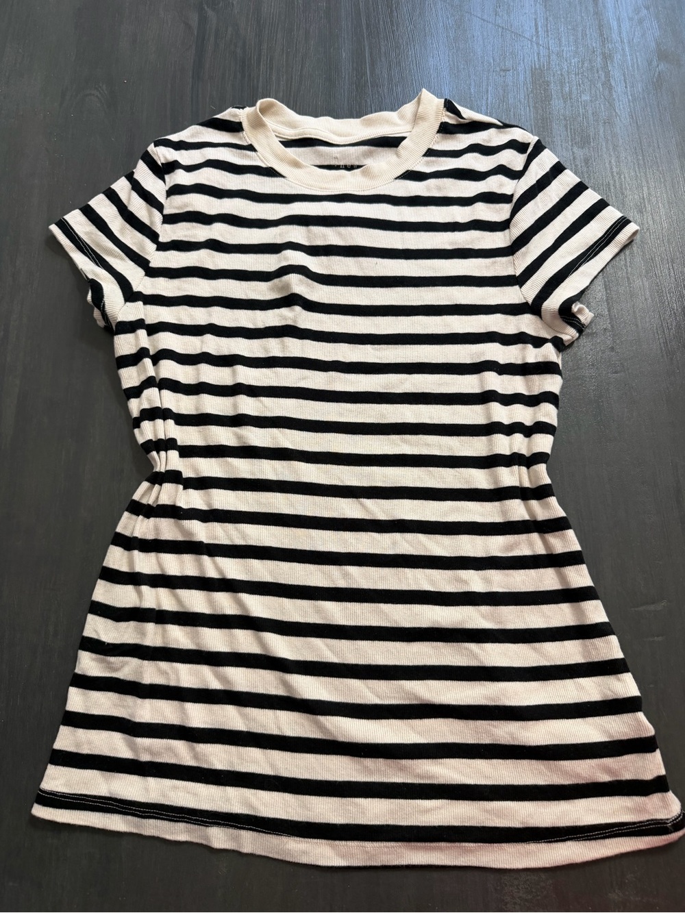 It’s a New Day Striped Tee XL Black White